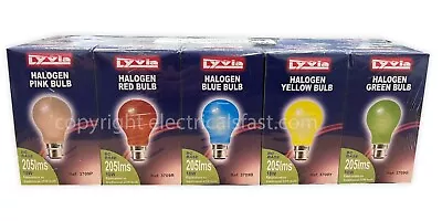 Pack Of 10 X Lyvia Electrical 3709ASS 18w GLS Coloured Light Bulbs (B22 Halogen • £10.49