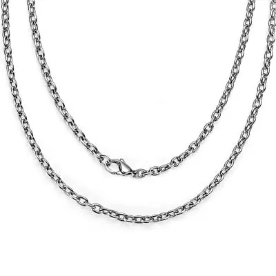 New Pure Titanium Necklace O-Chain Width 3mm Anti Allergic Fashion Easy To Match • $18.03