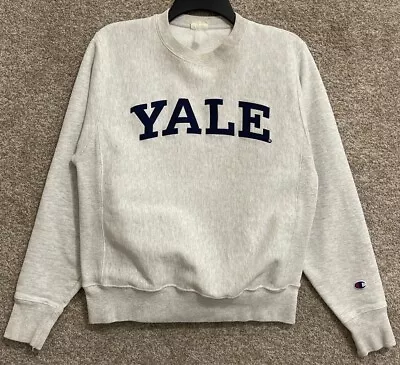 Champion Mens Gray Reverse Weave Yale University Crewneck Sweatshirt Size Small • $29.99