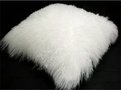 24'' Real Mongolian Tibetan Lamb Fur Pillow Cover Tibet Genuine Cushion Wool Fur • $60.79