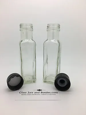 £15.95 • Buy 100ml Mini Marasca Square Glass Bottle - 31.5mm Black Cap -Dressings, Oil, Sauce