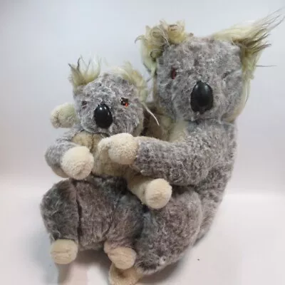 Merrythought Koala Bears Mother And Baby Pair Hug Soft Plush  Vintage 15  & 12  • £24.99