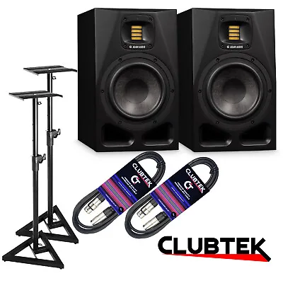2 X Adam Audio A7V Professional  Active Studio Monitor Speakers + Stands + Leads • £1259