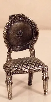 DOLLHOUSE Miniature Louis XVI Style Metal Chair With Ornate Seat/Back Design  • $14.99