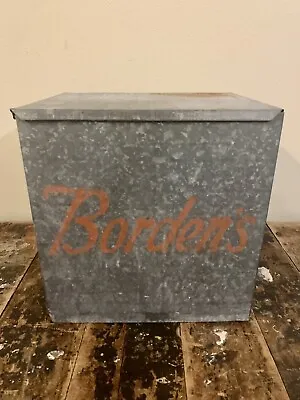 Vintage Bordens Dairy Milk Box Porch Bottle Milk Man Galvanized Cooler • $125