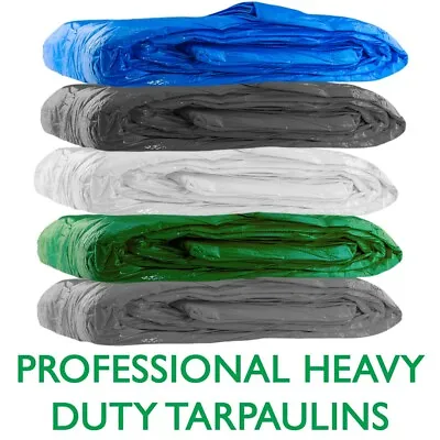 Waterproof Heavy-Duty Tarpaulin With Eyelets Tarp Ground Camping Sheet Cover • £106.99