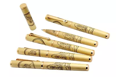 Set Of 5 Lord Shiv Shankar & Trishul Roller Ball Pen Vintage Look Magnetic Cap • $27.55