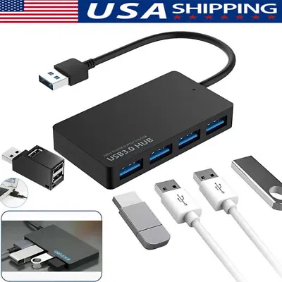 USB 3.0 4 Port Hub Splitter For PC Mac MacBook Notebook Laptop Desktop Portable • $5.99