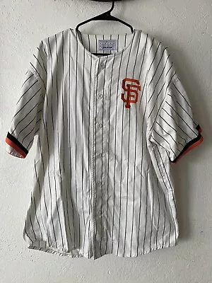 San Francisco Giants Pinstripe Vintage 90s Starter Jersey Large Bonds MLB • $79