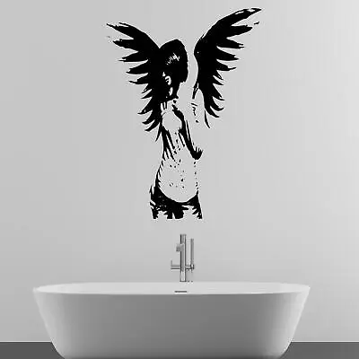 £10.89 • Buy Troubled Angel Wings Wall Sticker Decal Fairy Girl Bedroom Vinyl UK