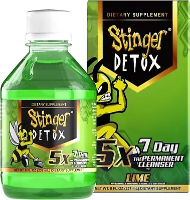 Stinger Detox 5X 7-Day Extra Strength Permanent Drink – Lime Flavor – 8 FL OZ • $20.99