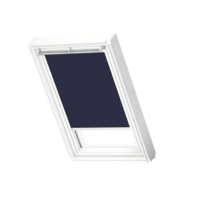 VELUX DKL UK04 1100S Manual Blackout Blind Dark Blue Silver Trim (134cm X 98cm) • £50