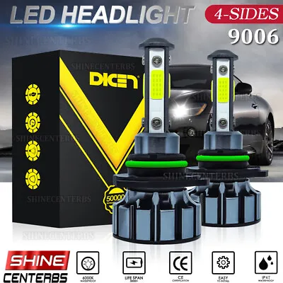 4Sides 9006 HB4 2400W 360000LM LED Headlights Kit High Low Power Bulbs 6000K 2X • $10.95