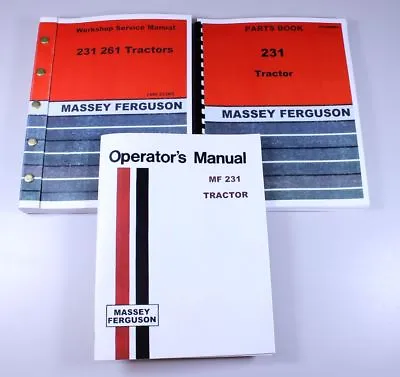 Massey Ferguson 231 Tractor Service Operators Parts Manual Catalog Overhaul Set • $89.97