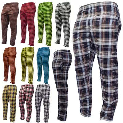 Men's Lounge Pants PJ Pyjama Bottoms Trousers Check Elastic Waist Sleeping New • £7.99