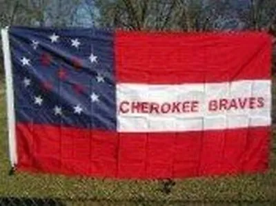 $10.89 • Buy Cherokee Braves Flag 3x5 Ft Indian Cavalry Civil War Historic Red White Blue
