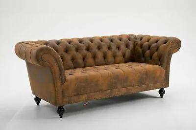 Chesterfield Sofa Armchair Handmade Pu- Leather 1.5  2 Or 3 Seater Settee • £469