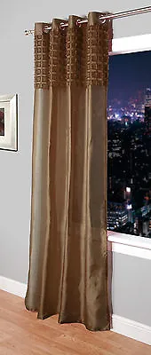 £2.50 • Buy Pair Of Elsa Faux Silk Eyelet Curtain Panels With Luxurious Fur Top