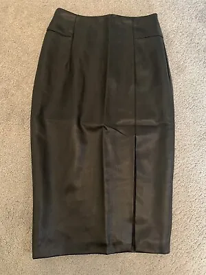H&M Faux Leather Midi Skirt • £10