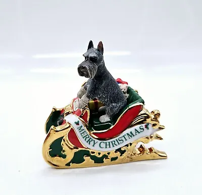 Danbury Mint Miniature Schnauzer Christmas Ornament 2006 Sleigh • $22.95