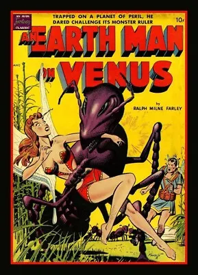 Sci-Fi Earth Man On Venus Fridge Magnet Big Vintage Comic Book Image Magnet • $5.98