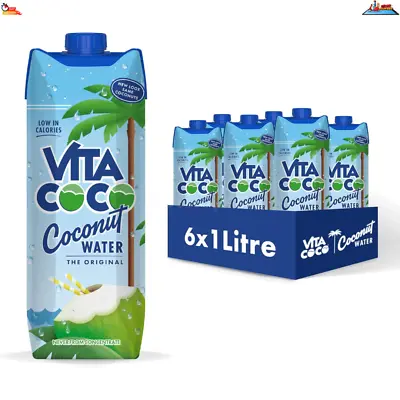 Vita Coco Pure Coconut Water 1l X 6 Naturally Hydrating Packed With Gluten Of • £13.69