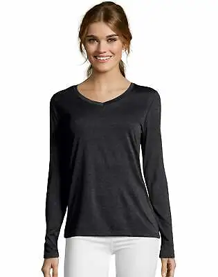 $13 • Buy Hanes Women's Long-Sleeve V-Neck T-Shirt Performance Sport Cool DRI Sizes S-2XL