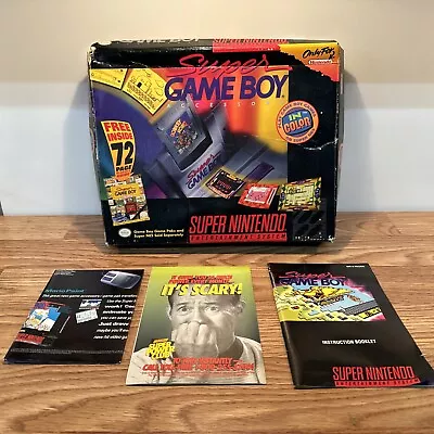 Super GameBoy (Super Nintendo Entertainment System 1994) BOX AND MANUALS ONLY • $51