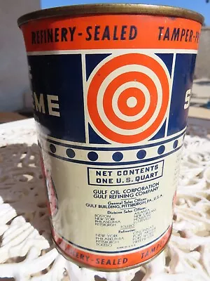 $119.99 • Buy  Rare Vintage Desireable Version Bullseye Gulf Motor Oil Can