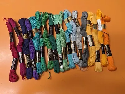 Lot Of 18 J & P Coats 6 Strand Embroidery Floss Mixed Colors No Two Alike • $8