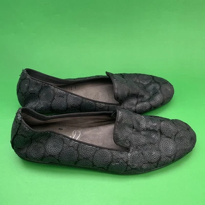 $18.74 • Buy Aerosoles Betunia Size 8M Flats Sequins Slip On Flat Black Loafers