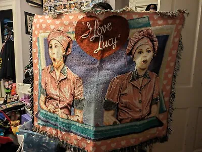 I Love Lucy Job Switching Tapestry Throw Blanket Chocolate Factory Vintage • $24
