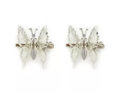 BeeSpring 2PCS Silver Butterfly Hair Clips Moving Wings Hairpin Decorations • $4.99