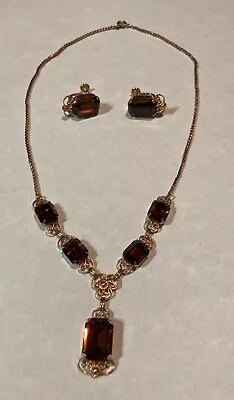 Van Dell Gold Filled Necklace & Earrings Set • $22