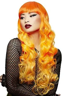 Manic Panic Psychedelic Sunrise Siren Wig Ladies Long Orange Fancy Dress Wig • $67.19