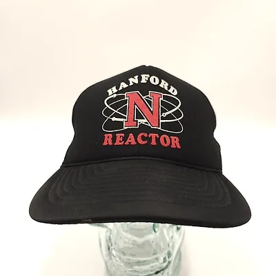 Vintage Hanford Reactor Mens Baseball Hat Snapback Black Mesh Trucker • $33.75