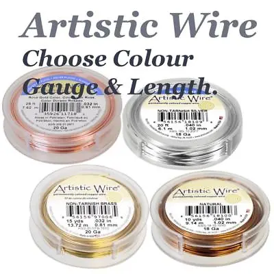 Beadalon Artistic Wire Jewellery Craft Choose Colour & Gauge Silver Copper.... • £19.99