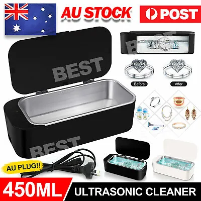 Stainless Steel Ultrasonic Cleaner Sonic Wave Tank Glasses Jewelry Bath Cleaner • $33.95