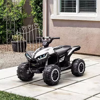 12V Electric Quad Bikes For Kids Ride On Car ATV Toy For 3-5 Years - White • £115.94