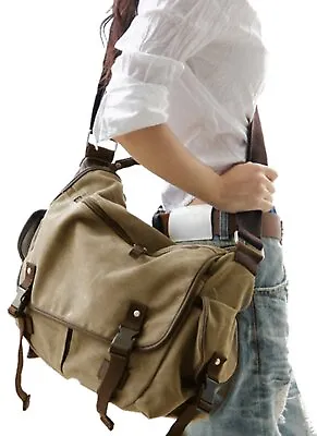 [Upgraded] Vintage Canvas Messenger Bag Large Book Laptop Shoulder Bag Women ... • $72.04