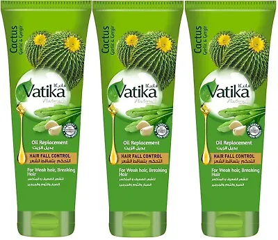 Vatika Naturals Hair Fall Control Oil Replacement With Cactus Garlic  3 X 200ml • $44