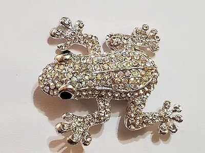 Vintage Rhinestone Tree Frog Design Brooch Pin • $0.99