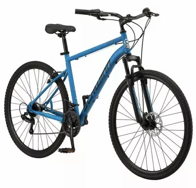 Mens Large 700c Mountain Bike  Hybrid Bike Front Suspension 21 Speeds Blue • $225