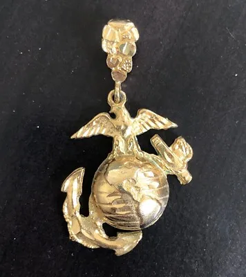 Vintage Globe & Anchor US Marine Corps Gold Plated Pendant • $49.99
