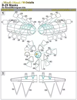 1/48 Metallic Details MDM4810 B-29 Painting Masks For Revell/Monogram Kit • $10