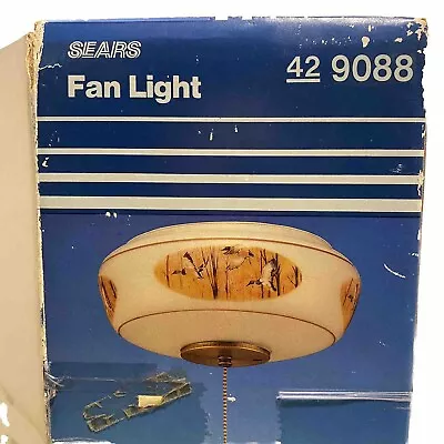 Vintage Sears Fan Light Cover With Hardware Hunting Theme Flying Pintails Ducks • $42.97