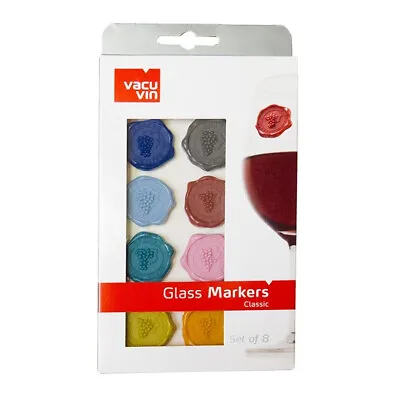 $12.99 • Buy Classic Glass Markers, Set Of 8 From VacuVin®