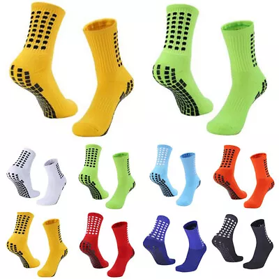$2.66 • Buy 1/3Pair MenSport Socks Anti Slip W/Grip Soccer Football Basketball Sock Premium