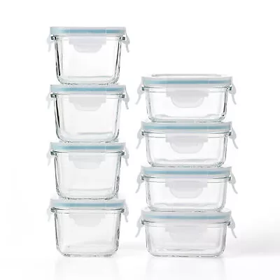 Glasslock Mini 5 & 7 Oz Tempered Glass Food Storage Container Set 8Pc(Open Box) • $22.99