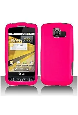Hard Rubberized Case For LG Optimus S LS670 - Hot Pink • $8.75